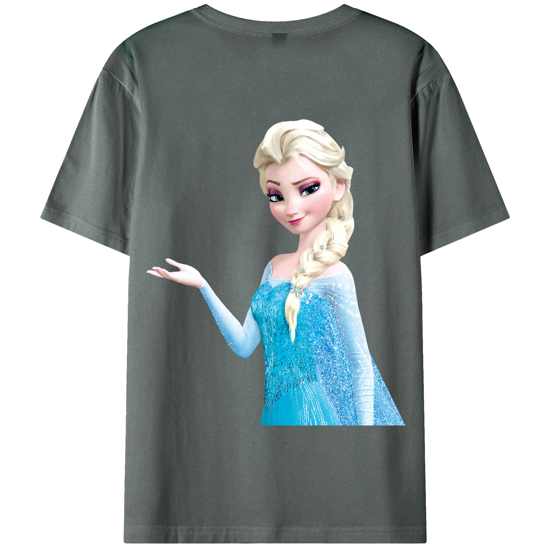 （画像用） アナと雪の女王 アンナ エルサ Frozen Anna Elsa 綿100％半袖Tシャツ（背面プリント）